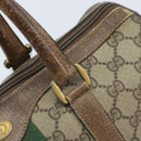 GUCCI GG Supreme Web Sherry Line Boston Bag PVC Beige Gold 58 02 007 Auth BSZ614-18