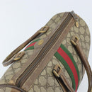 GUCCI GG Supreme Web Sherry Line Boston Bag PVC Beige Gold 58 02 007 Auth BSZ614-6