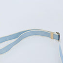 Christian Dior Trotter Canvas Shoulder Bag PVC Light Blue Silver Auth BSZ617-14