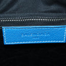 BALENCIAGA Bazaar Shopper S Bag Leer 2way Blauw Zilver 443096 Auth BSZ626V-21