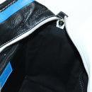 BALENCIAGA Bazaar Shopper S Bag Leer 2way Blauw Zilver 443096 Auth BSZ626V-23