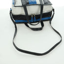BALENCIAGA Bazaar Shopper S Bag Leer 2way Blauw Zilver 443096 Auth BSZ626V-8