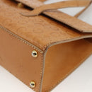 CELINE C Macadam Canvas Hand Bag Leather Beige Gold Auth BSZ627A-10