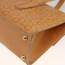 CELINE C Macadam Canvas Hand Bag Leather Beige Gold Auth BSZ627A-12