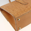 CELINE C Macadam Canvas Hand Bag Leather Beige Gold Auth BSZ627A-13