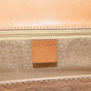 CELINE C Macadam Canvas Hand Bag Leather Beige Gold Auth BSZ627A-14