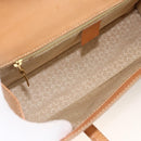 CELINE C Macadam Canvas Hand Bag Leather Beige Gold Auth BSZ627A-15