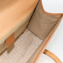CELINE C Macadam Canvas Hand Bag Leather Beige Gold Auth BSZ627A-16