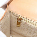 CELINE C Macadam Canvas Hand Bag Leather Beige Gold Auth BSZ627A-18