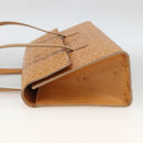 CELINE C Macadam Canvas Hand Bag Leather Beige Gold Auth BSZ627A-4