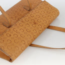 CELINE C Macadam Canvas Hand Bag Leather Beige Gold Auth BSZ627A-6