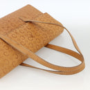 CELINE C Macadam Canvas Hand Bag Leather Beige Gold Auth BSZ627A-7