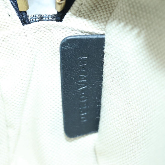 Christian Dior Trotter Canvas Waist Bag Navy Gold Auth BSZ700M