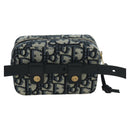 Christian Dior Trotter Canvas Waist Bag Navy Gold Auth BSZ700M-2