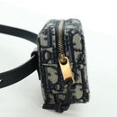 Christian Dior Trotter Canvas Waist Bag Navy Gold Auth BSZ700M-3