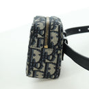 Christian Dior Trotter Canvas Waist Bag Navy Gold Auth BSZ700M-4