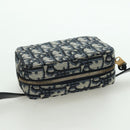 Christian Dior Trotter Canvas Waist Bag Navy Gold Auth BSZ700M-6