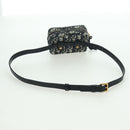 Christian Dior Trotter Canvas Waist Bag Navy Gold Auth BSZ700M-7