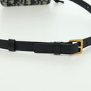 Christian Dior Trotter Canvas Waist Bag Navy Gold Auth BSZ700M-8