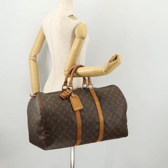 LOUIS VUITTON Monogram Keepall 50 Boston Bag M41426 LV Auth BSZ706