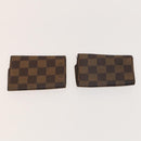 LOUIS VUITTON Damier Azur Ebene Graphite Key Case 9Set LV Auth CB078-10