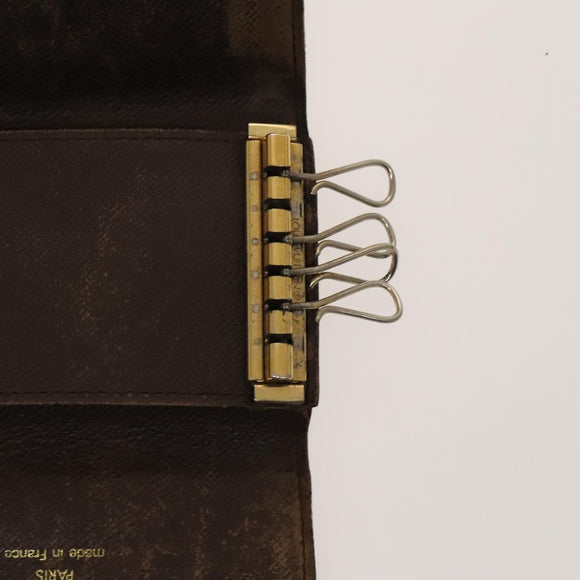 LOUIS VUITTON Damier Azur Ebene Graphite Key Case 9Set LV Auth CB078