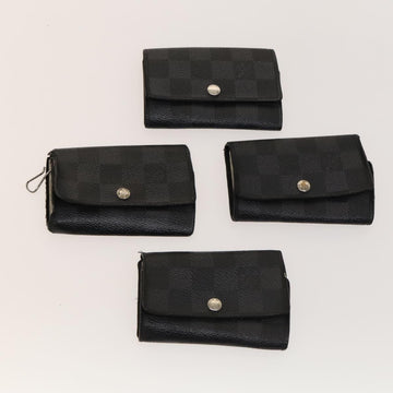 LOUIS VUITTON Damier Azur Ebene Graphite Key Case 9Set LV Auth CB078 - 0