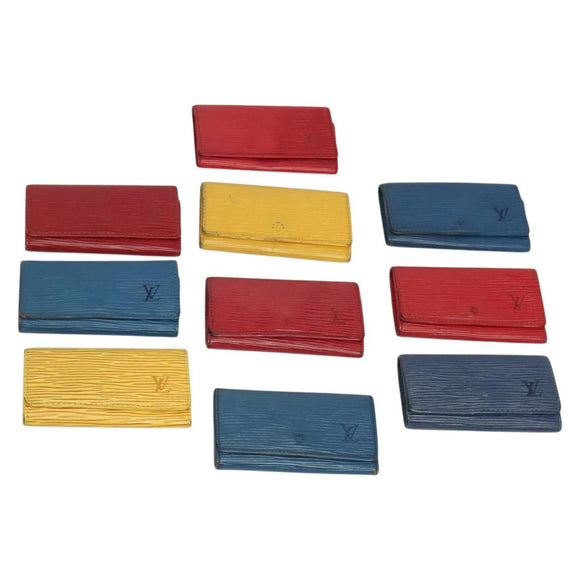LOUIS VUITTON Epi Key Case 10set Yellow Red blue LV Auth CB080