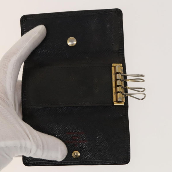 LOUIS VUITTON Epi Key Case 10set Black LV Auth CB081
