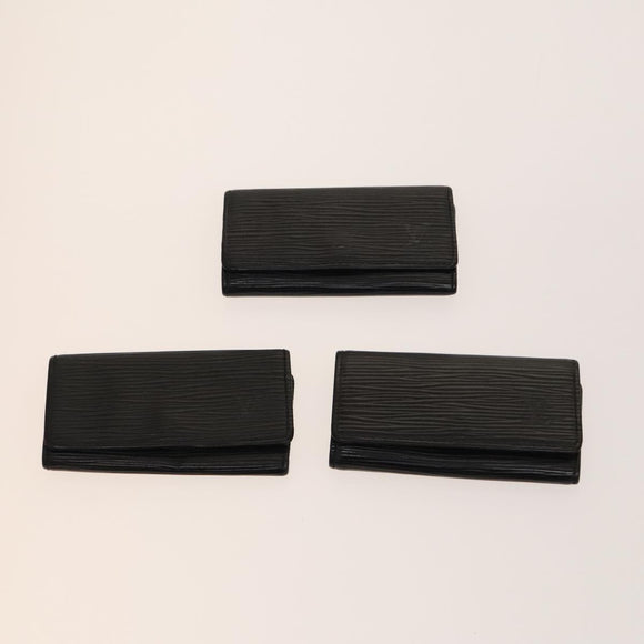 LOUIS VUITTON Epi Key Case 10set Black LV Auth CB081