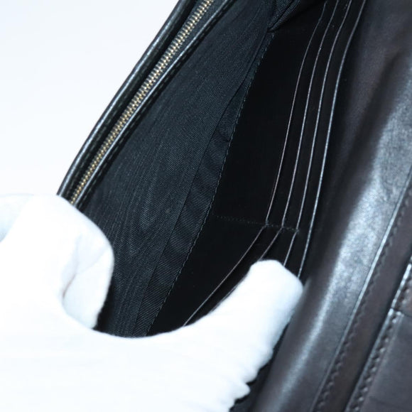 GUCCI GG Canvas Micro GG Guccissima Wallet Leather PVC 10set Black Auth CB109