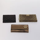GUCCI GG Canvas Micro GG Guccissima Wallet Leather PVC 10set Black Auth CB109-18