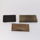 GUCCI GG Canvas Micro GG Guccissima Wallet Leather PVC 10set Black Auth CB109-19