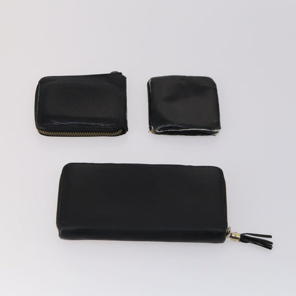 GUCCI GG Canvas Micro GG Guccissima Wallet Leather PVC 10set Black Auth CB109