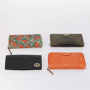 GUCCI GG Canvas Micro GG Guccissima Wallet Leather PVC 10set Black Auth CB109-9