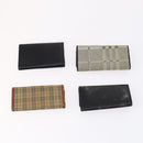 BURBERRY Nova Check Black Label Key Case Leather PVC 10set Beige Auth CB112-10