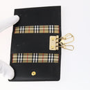 BURBERRY Nova Check Black Label Key Case Leather PVC 10set Beige Auth CB112-12