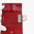 BURBERRY Nova Check Black Label Key Case Leather PVC 10set Beige Auth CB112-18