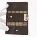 BURBERRY Nova Check Black Label Key Case Leather PVC 10set Beige Auth CB112-4