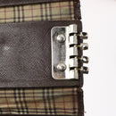 BURBERRY Nova Check Black Label Key Case Leather PVC 10set Beige Auth CB112-5