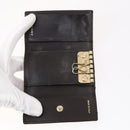 BURBERRY Nova Check Black Label Key Case Leather PVC 10set Beige Auth CB112-6