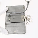 BURBERRY Nova Check Black Label Key Case Leather PVC 10set Beige Auth CB112-8