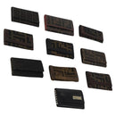FENDI Zucchino Key Case Leather Canvas PVC 10set Brown Black Auth CB113-1