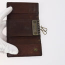 FENDI Zucchino Key Case Leather Canvas PVC 10set Brown Black Auth CB113-19