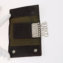 FENDI Zucchino Key Case Leather Canvas PVC 10set Brown Black Auth CB113-21