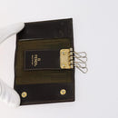 FENDI Zucchino Key Case Leather Canvas PVC 10set Brown Black Auth CB113-22