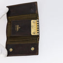 FENDI Zucchino Key Case Leather Canvas PVC 10set Brown Black Auth CB113-7