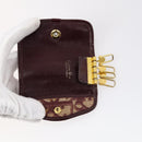 Christian Dior Trotter Canvas Key Case Leather Canvas PVC 10set Beige Auth CB116-11