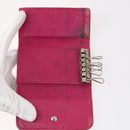 Christian Dior Trotter Canvas Key Case Leather Canvas PVC 10set Beige Auth CB116-15