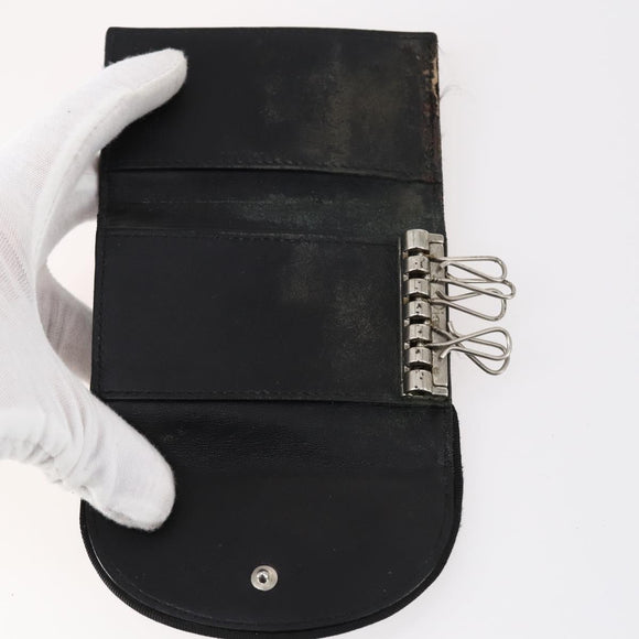 Christian Dior Trotter Canvas Key Case Leather Canvas PVC 10set Beige Auth CB116